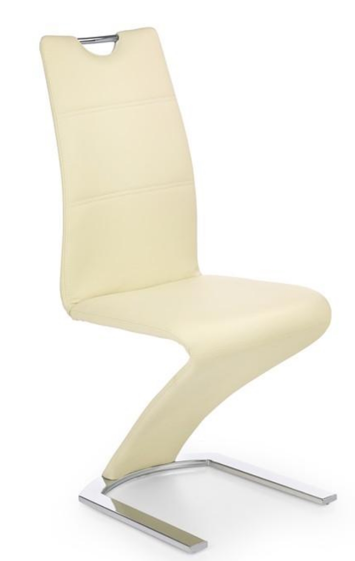 krzesła nowoczesne, kremowe, chromowane